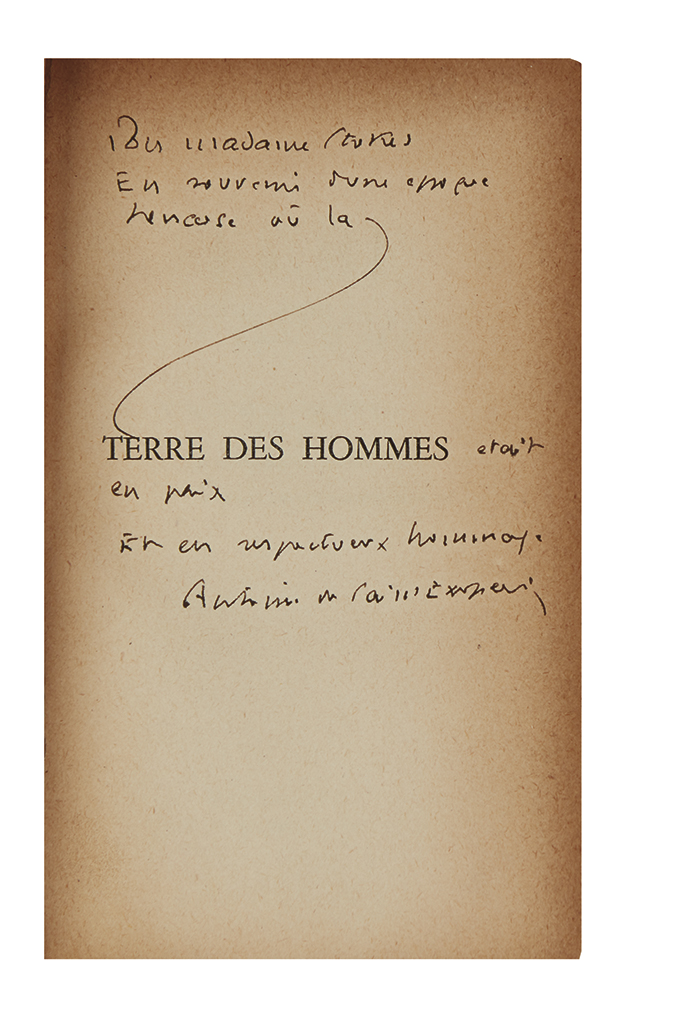 SAINT-EXUPÉRY, ANTOINE DE. Group of 4 books, each Signed and Inscribed, to Madame Stokes, in French.